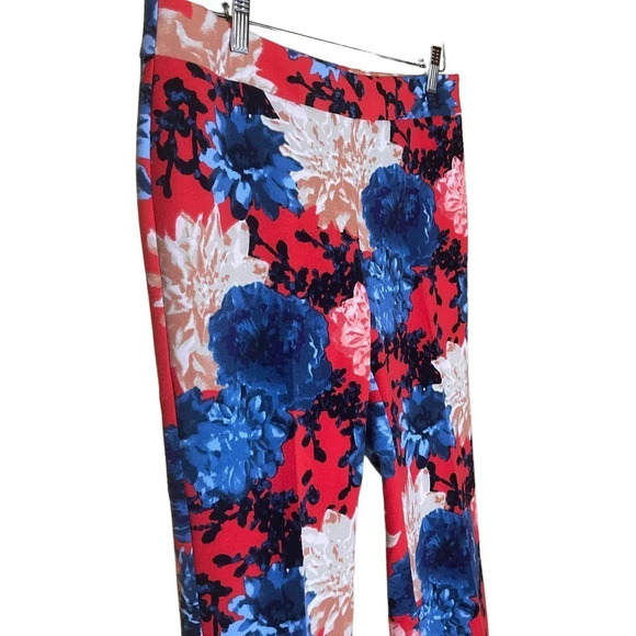 Talbots Chatham Coral White and Blue Dalia Pants with Side Zipper Size 4P - Picture 5 of 12